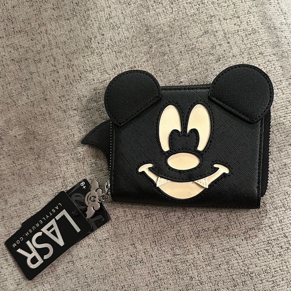 Loungefly Mickey Mouse Black and Cream Vampire Halloween Wallet